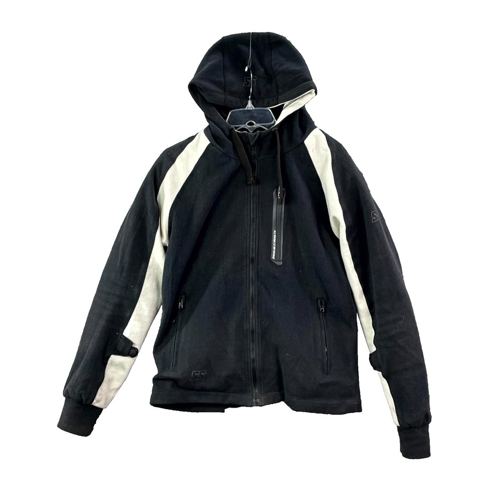 Speed and Strength Jacket Mens Small Black Hooded Vault Armor Motorbike Riding